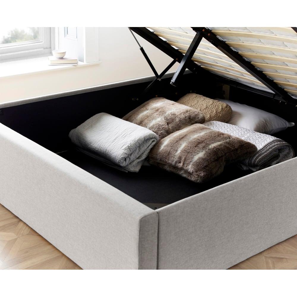 The Wilson Grey Fabric Ottoman Bed