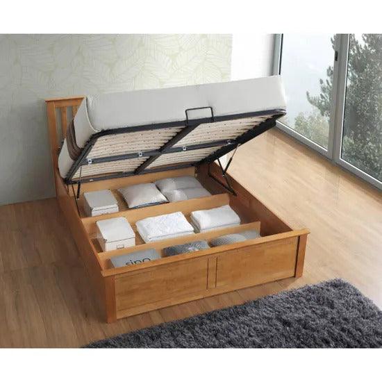 Malmo Oak Ottoman bed