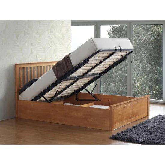 Malmo Oak Ottoman bed