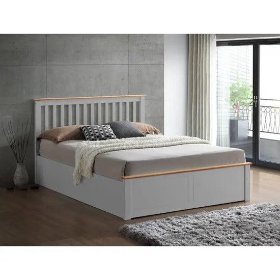 Malmo Pearl Grey Ottoman bed