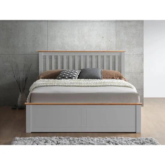 Malmo Pearl Grey Ottoman bed