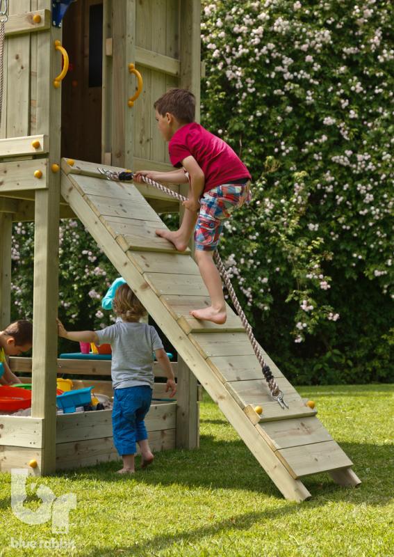 4. 'BEACH HUT' (enclosed platform) with Slide, Sandpit & 2x Entries - Millie & Jones