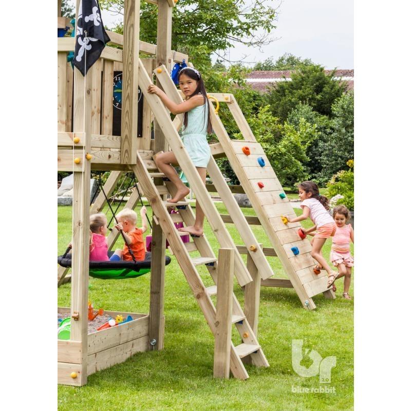 4. 'BEACH HUT' (enclosed platform) with Slide, Sandpit & 2x Entries - Millie & Jones