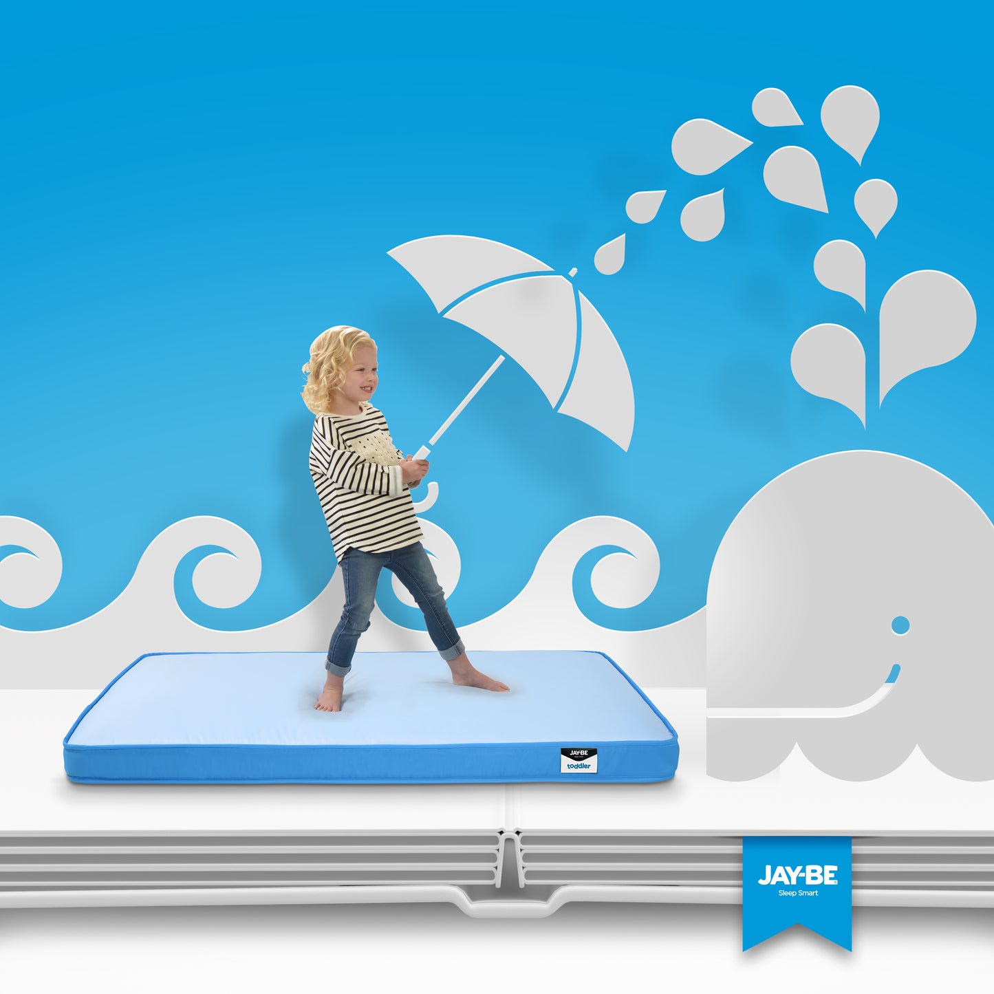 Jay-Be Waterproof Anti‑Microbial Foam Free Sprung Toddler Mattress