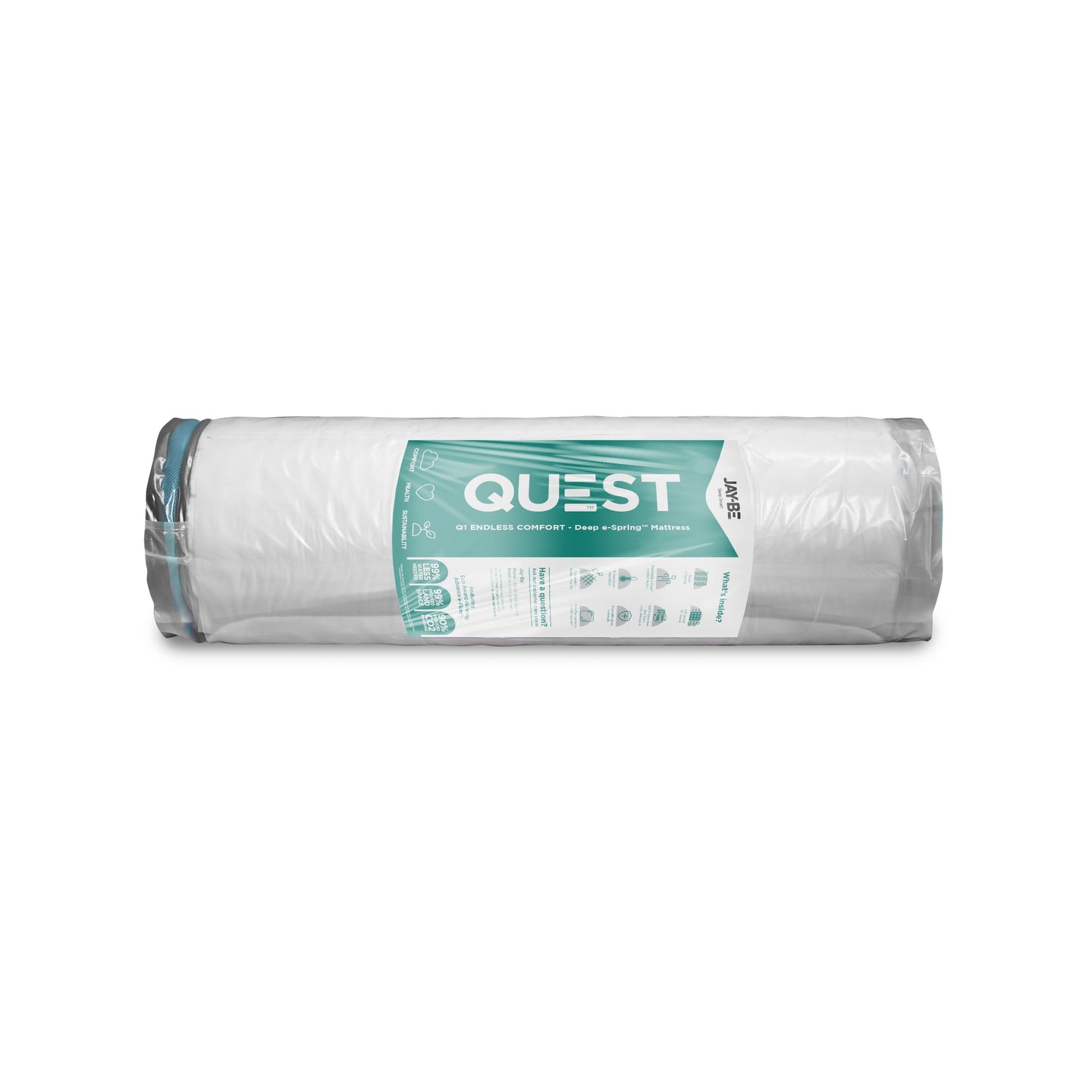 Jay-Be Quest Q1 Endless Comfort Single Mattress rolled packaging.