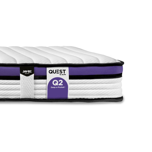 Jay-Be Quest Q2 Extreme Comfort Single Mattress with Deep e-Pocket™ Core and eco-friendly design.