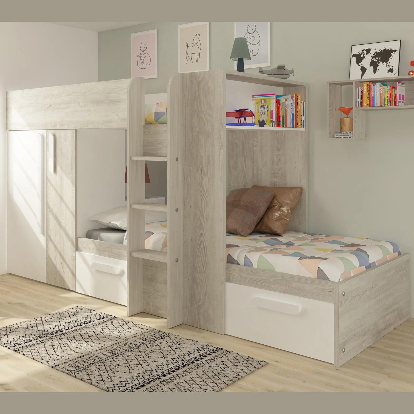 Barca Bunk Beds with Storage, Drawers, Wardrobe & Shelves