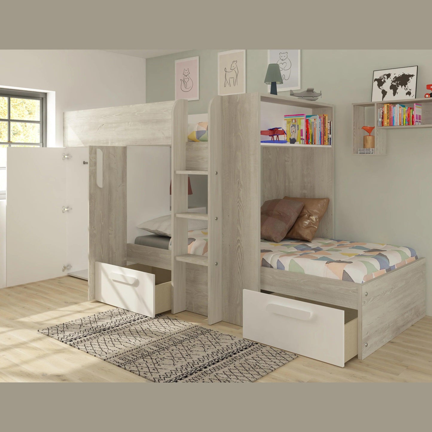 Barca Bunk Beds with Storage, Drawers, Wardrobe & Shelves