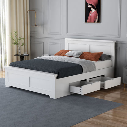 The Conway 4 Drawer Double Bed Frame - White or Grey