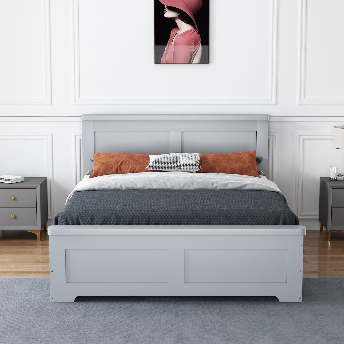 The Conway 4 Drawer Double Bed Frame - White or Grey