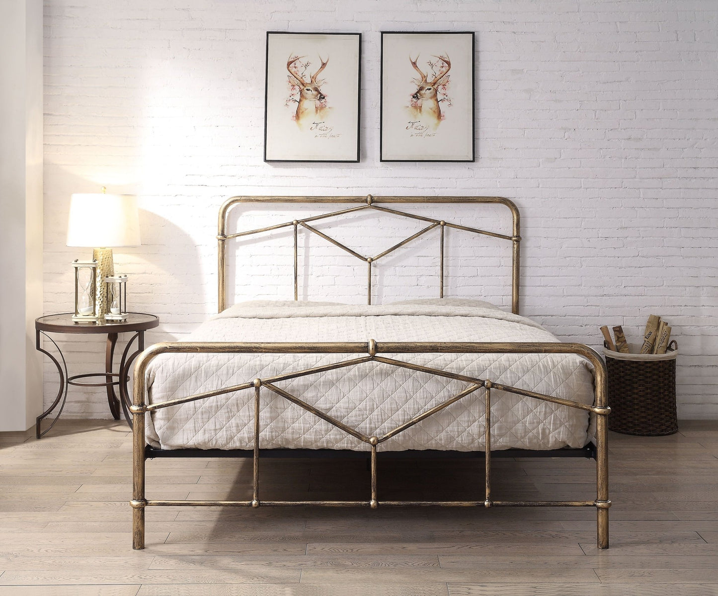 Axton Double Metal Bed - Black or Antique Bronze - Millie & Jones