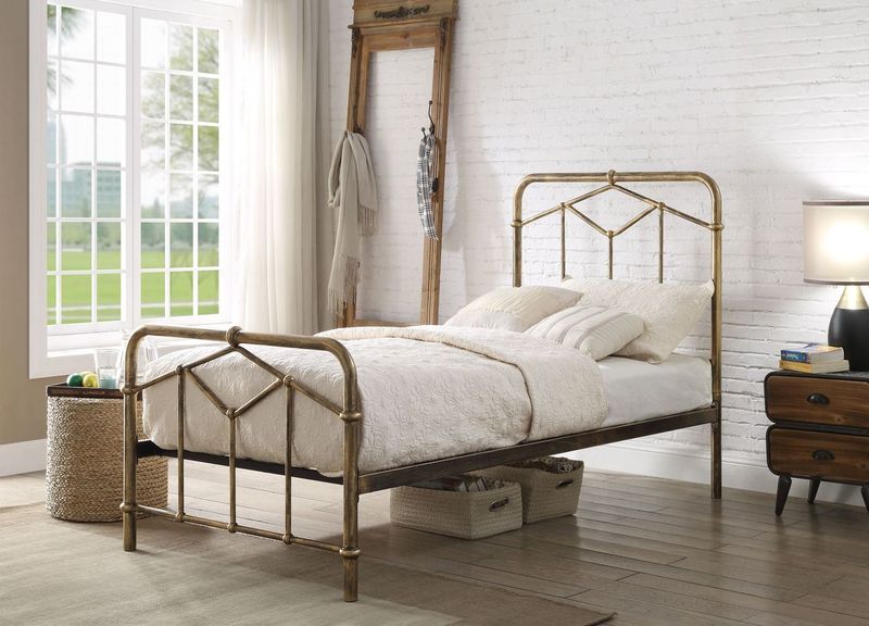 Axton Single Metal Bed - Black or Antique Bronze - Millie & Jones