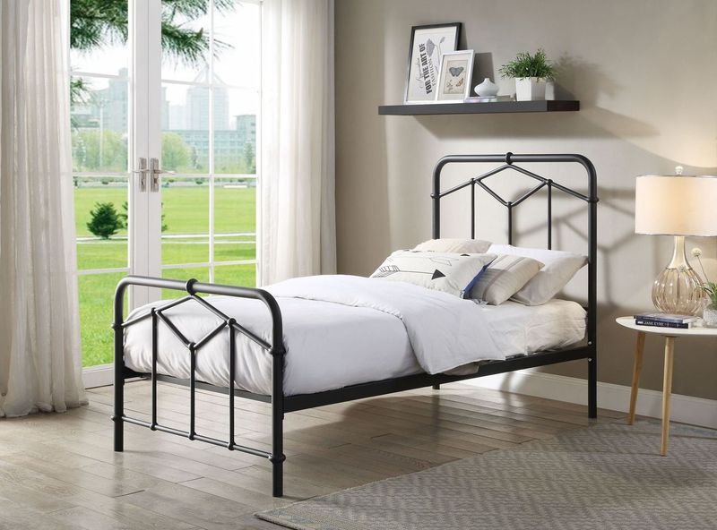 Axton Single Metal Bed - Black or Antique Bronze - Millie & Jones