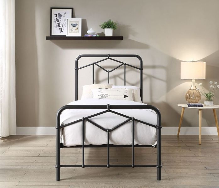 Axton Single Metal Bed - Black or Antique Bronze - Millie & Jones