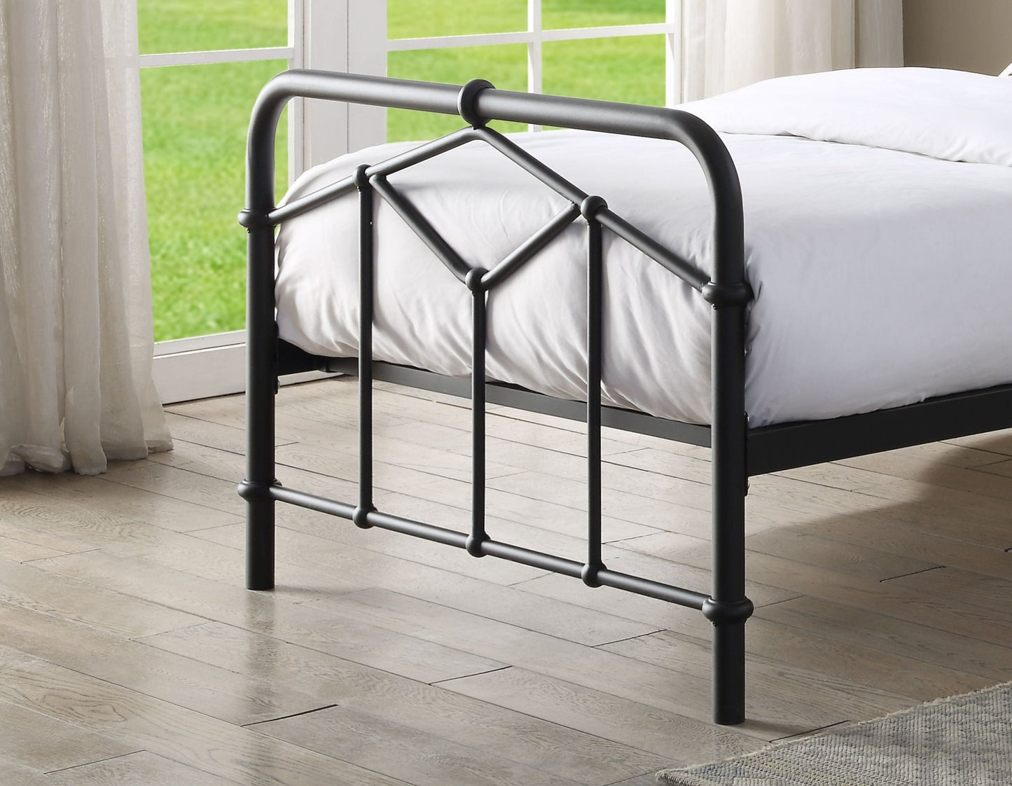 Axton Single Metal Bed - Black or Antique Bronze - Millie & Jones