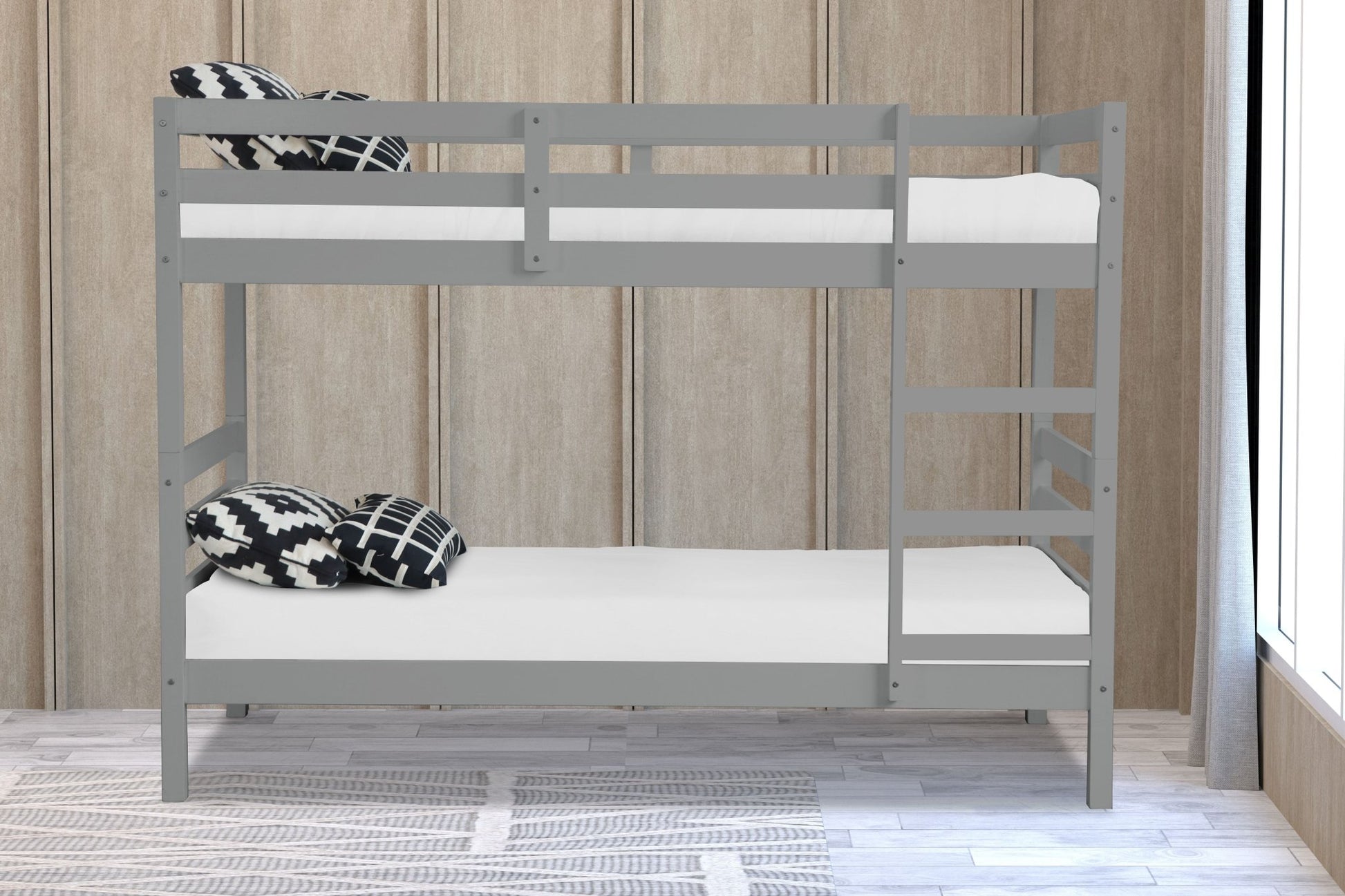 Bailey Wooden Bunk Bed - White or Grey - Millie & Jones