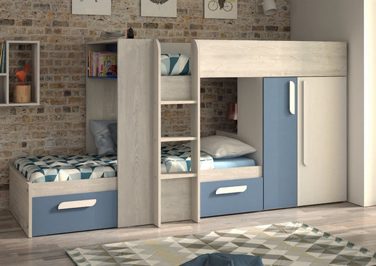 Barca Bunk Beds with Storage, Drawers, Wardrobe & Shelves - Millie & Jones