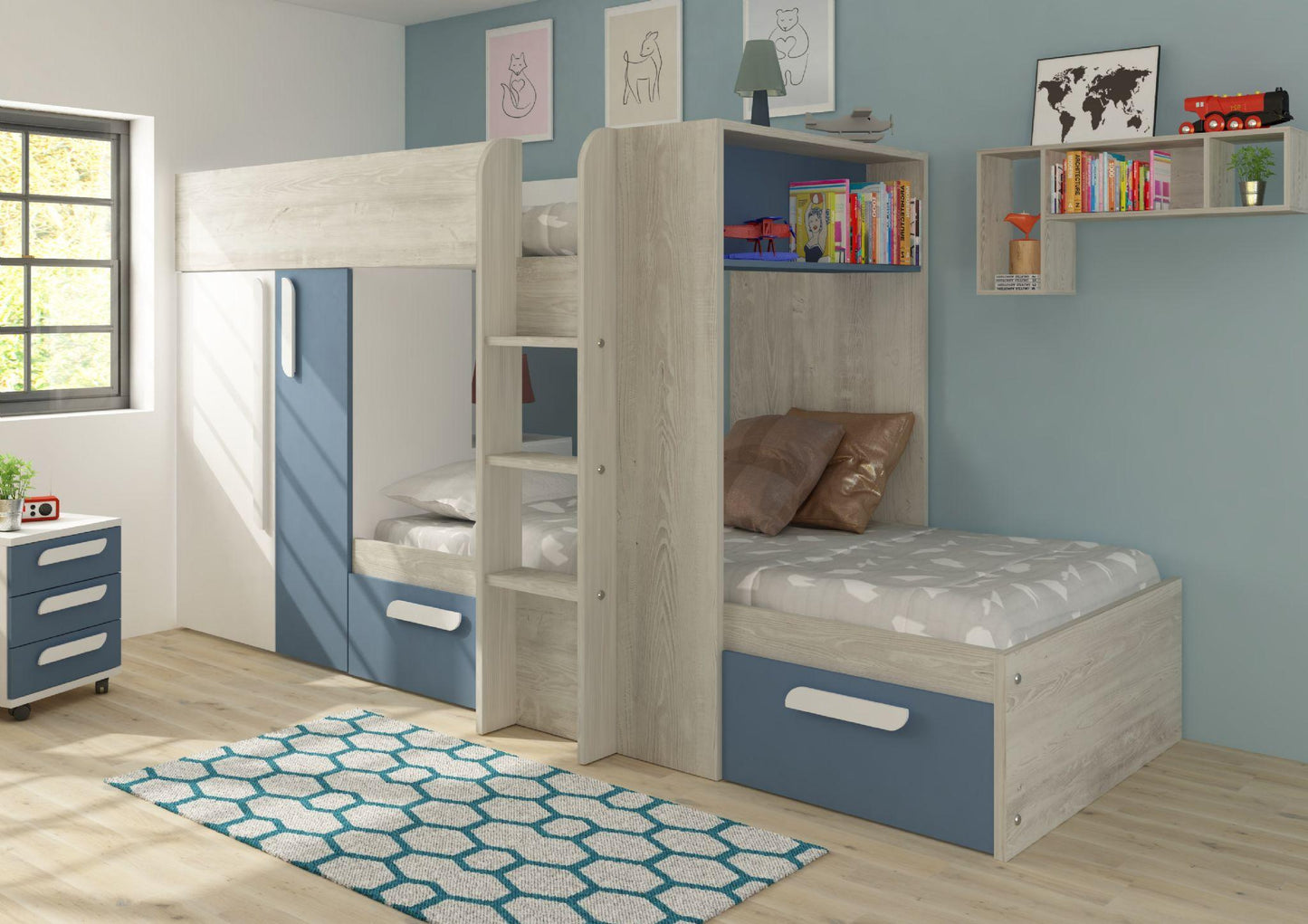 Barca Bunk Beds with Storage, Drawers, Wardrobe & Shelves