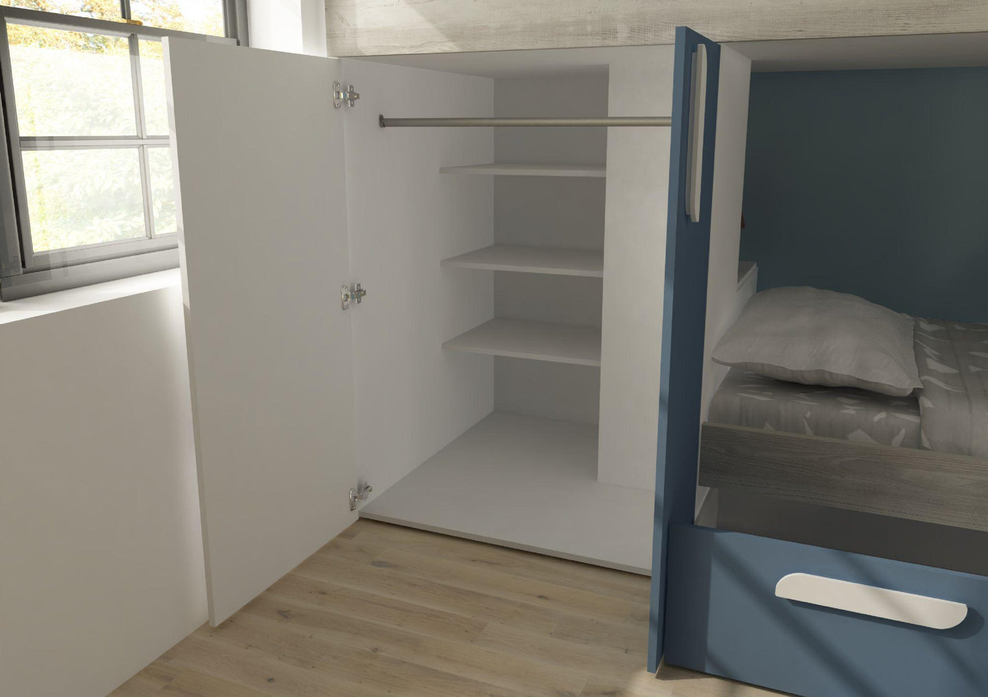 Barca Bunk Beds with Storage, Drawers, Wardrobe & Shelves