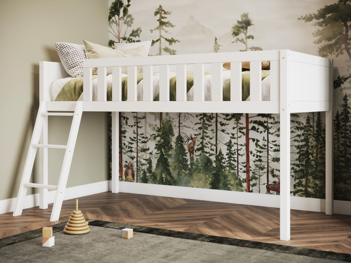 The Bea Midsleeper Wooden Cabin Bed