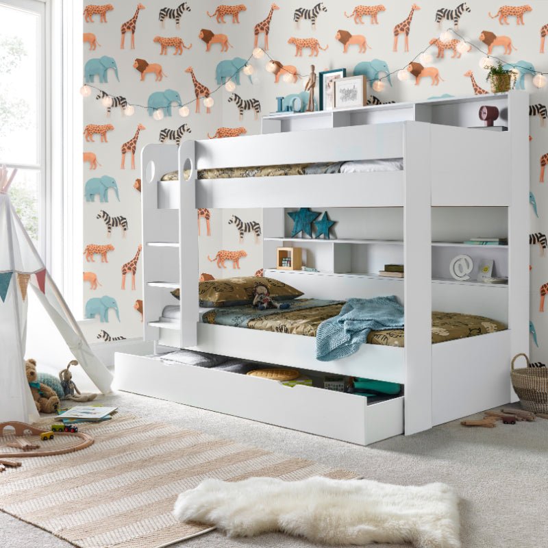 Kids shops bunk beds with storage