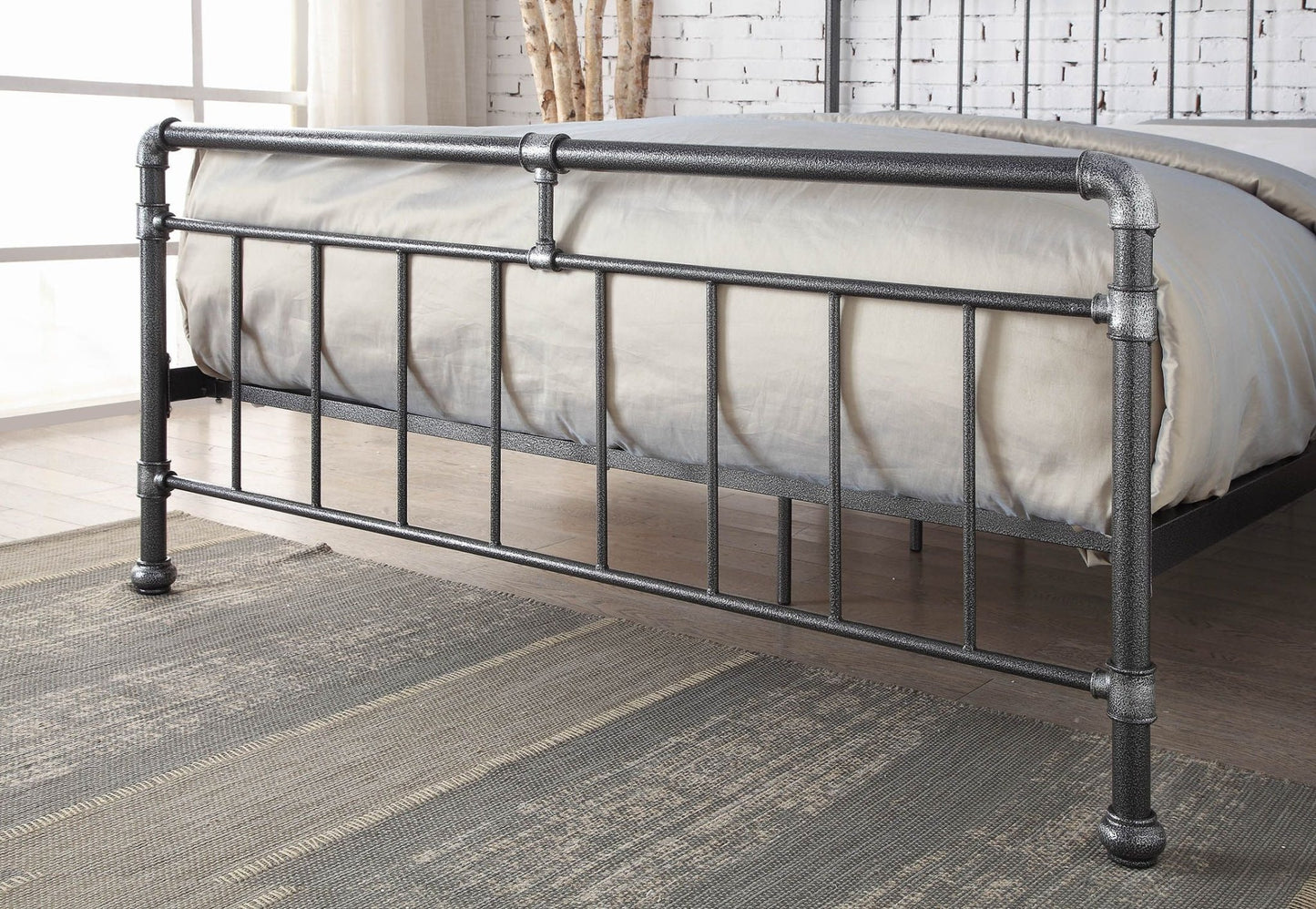 Cilcain Metal Double Bed - Antique Bronze or Black/Silver - Millie & Jones