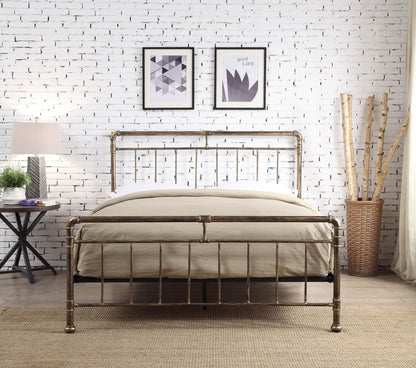 Cilcain Metal Double Bed - Antique Bronze or Black/Silver - Millie & Jones