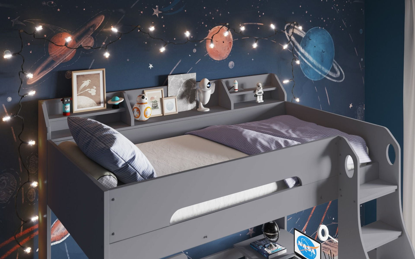 Cosmic L Shaped Triple Bunk Bed