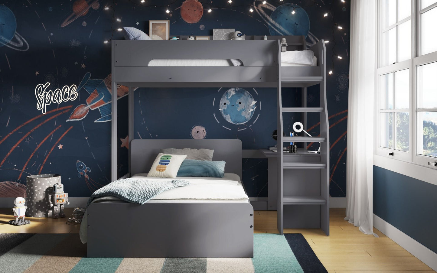 Cosmic L Shaped Triple Bunk Bed