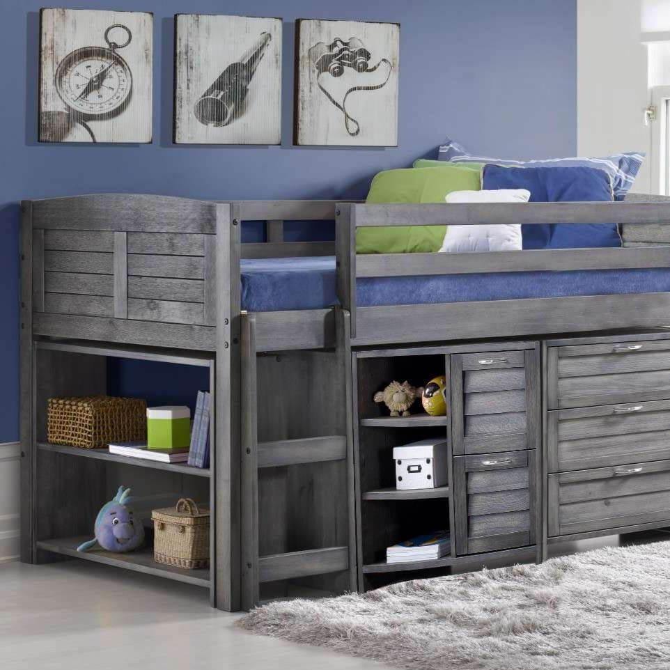 Cosy Mid Sleeper Bed with Drawers & Shelves - Millie & Jones