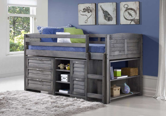 Cosy Mid Sleeper Bed with Drawers & Shelves - Millie & Jones