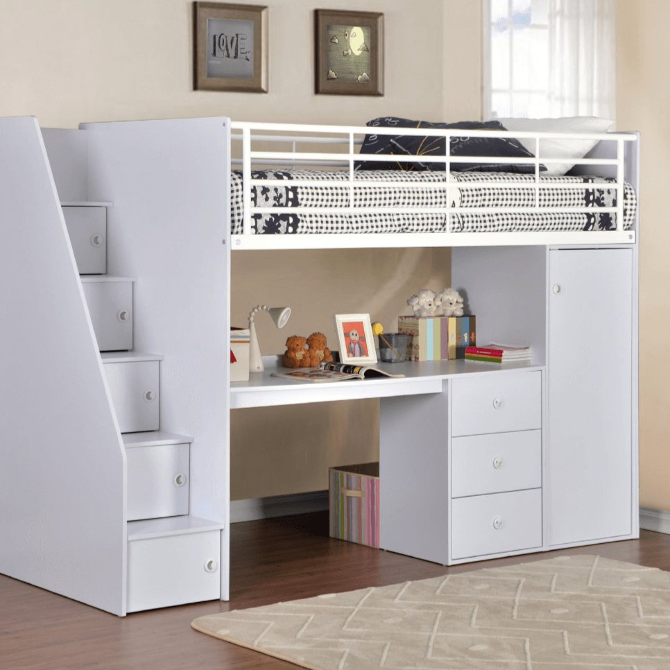 Dakota High Sleeper Bed with Desk & Storage - Millie & Jones