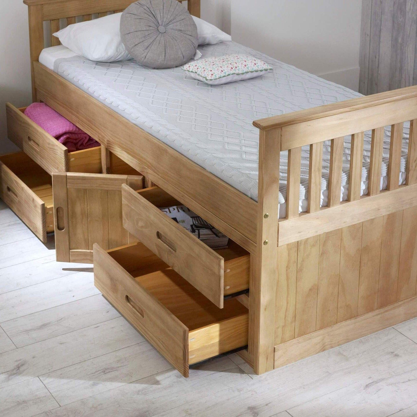 Emily Single Cabin Bed for kids with Storage Underneath - Millie & Jones