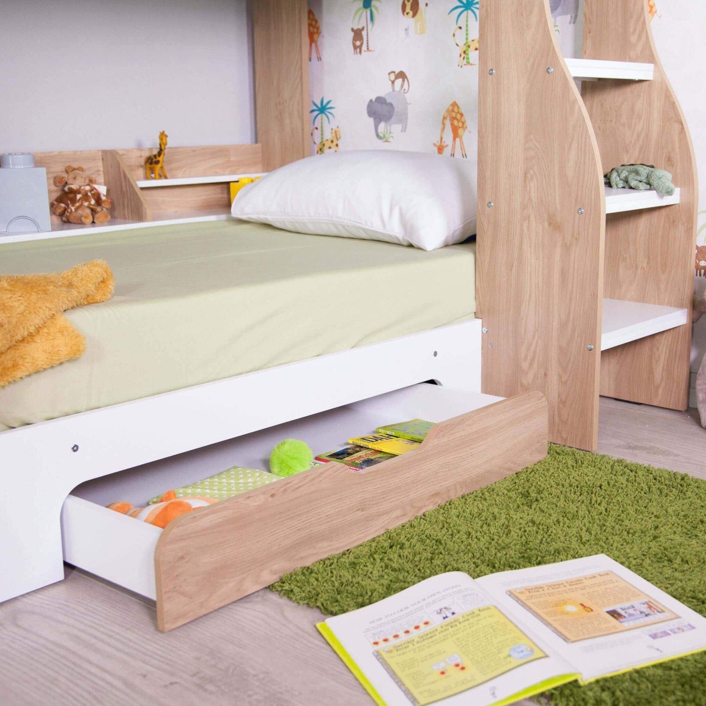 Flair - Flick Bunk Bed with Storage Drawer & Shelves - Millie & Jones