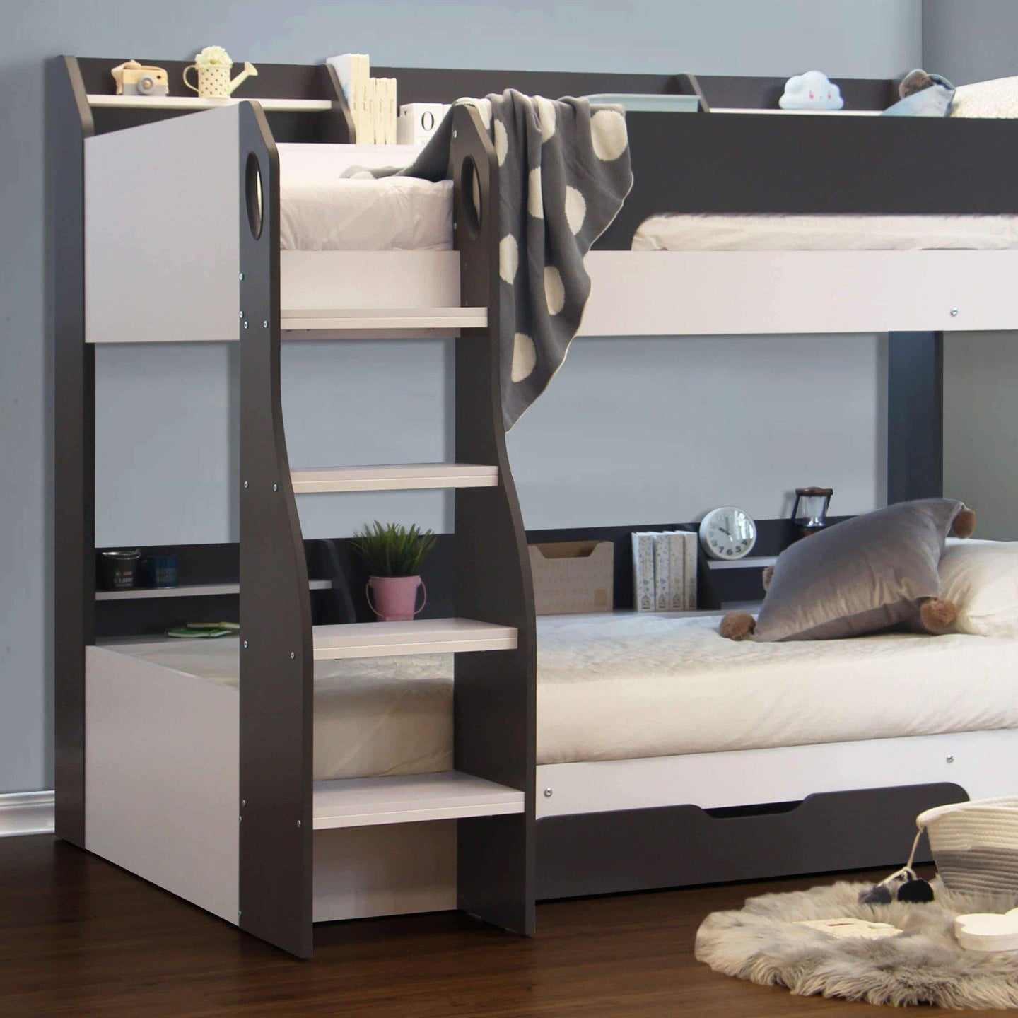 Flair - Flick Bunk Bed with Storage Drawer & Shelves - Millie & Jones