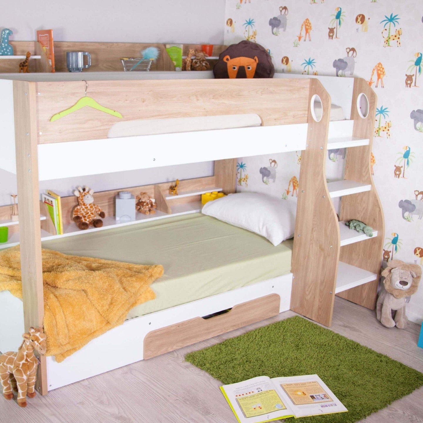 Flair - Flick Bunk Bed with Storage Drawer & Shelves - Millie & Jones