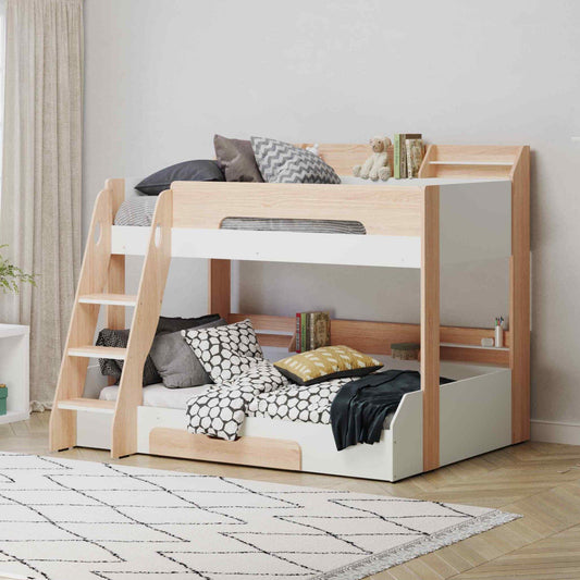 Flick Triple Bunk Bed with Storage Shelves & Drawer - Millie & Jones