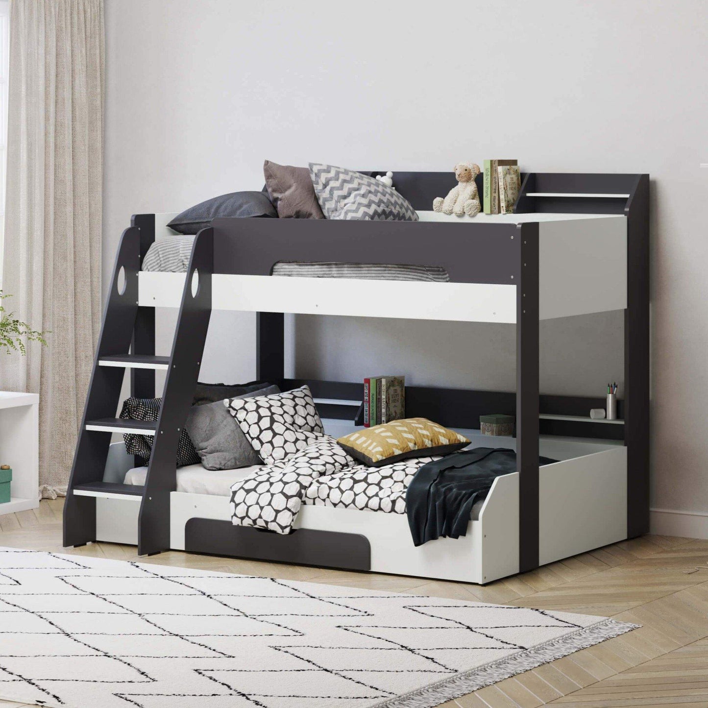 Flair - Flick Triple Bunk Bed with Storage Shelves & Drawer - Millie & Jones