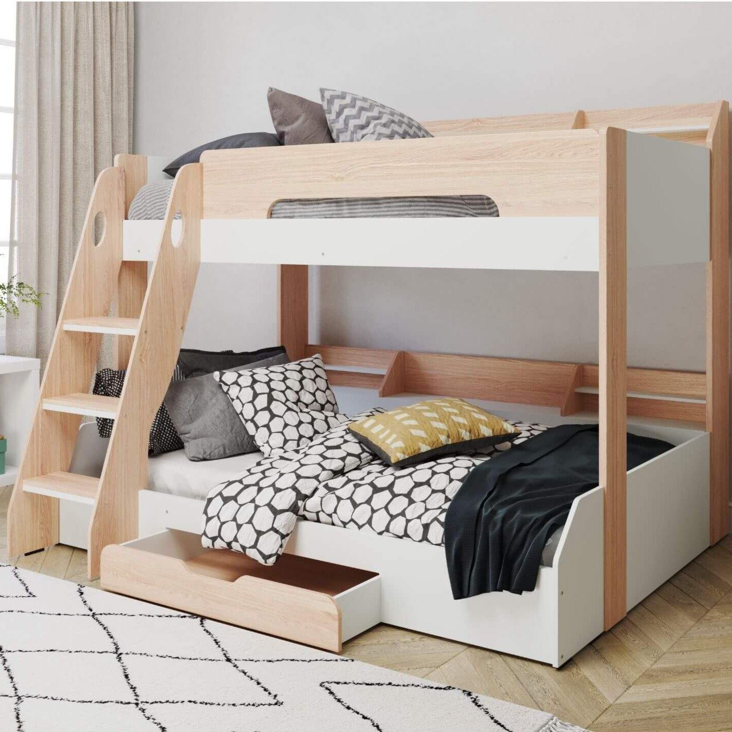 Flair - Flick Triple Bunk Bed with Storage Shelves & Drawer - Millie & Jones