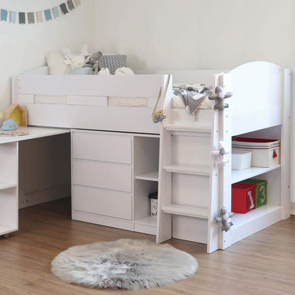 Flintshire - Billie Mid Sleeper Bed with Drawers & Desk - Millie & Jones