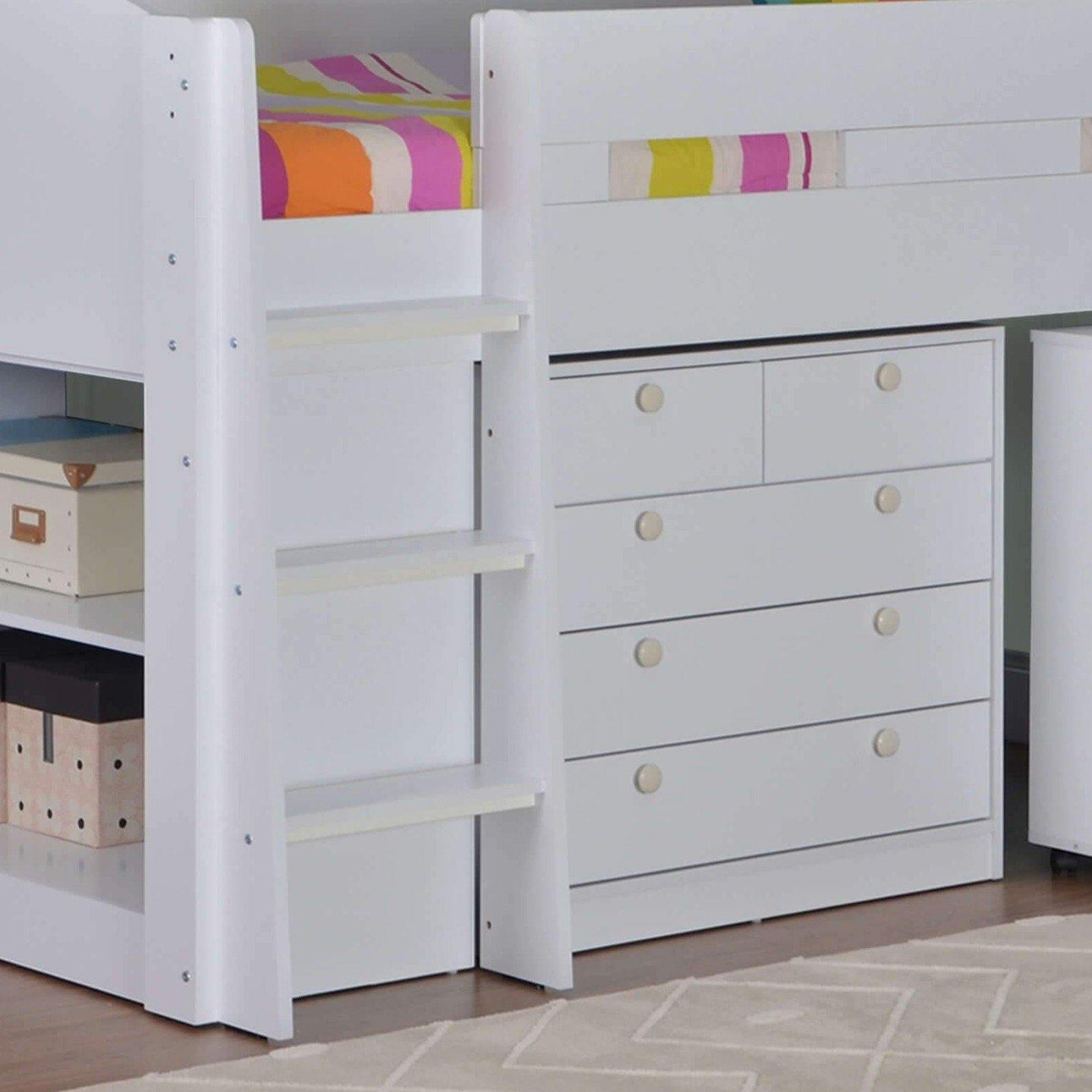 Flintshire Furniture - Frankie Mid Sleeper with Drawers & Desk - Millie & Jones