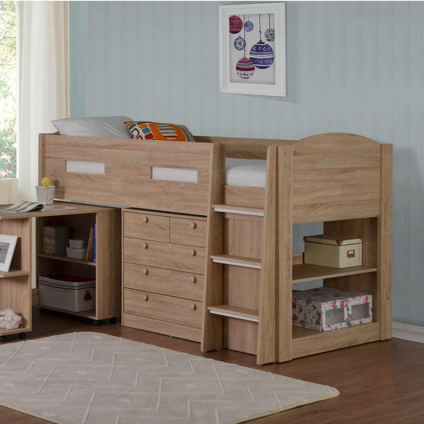 Flintshire Furniture - Frankie Mid Sleeper with Drawers & Desk - Millie & Jones