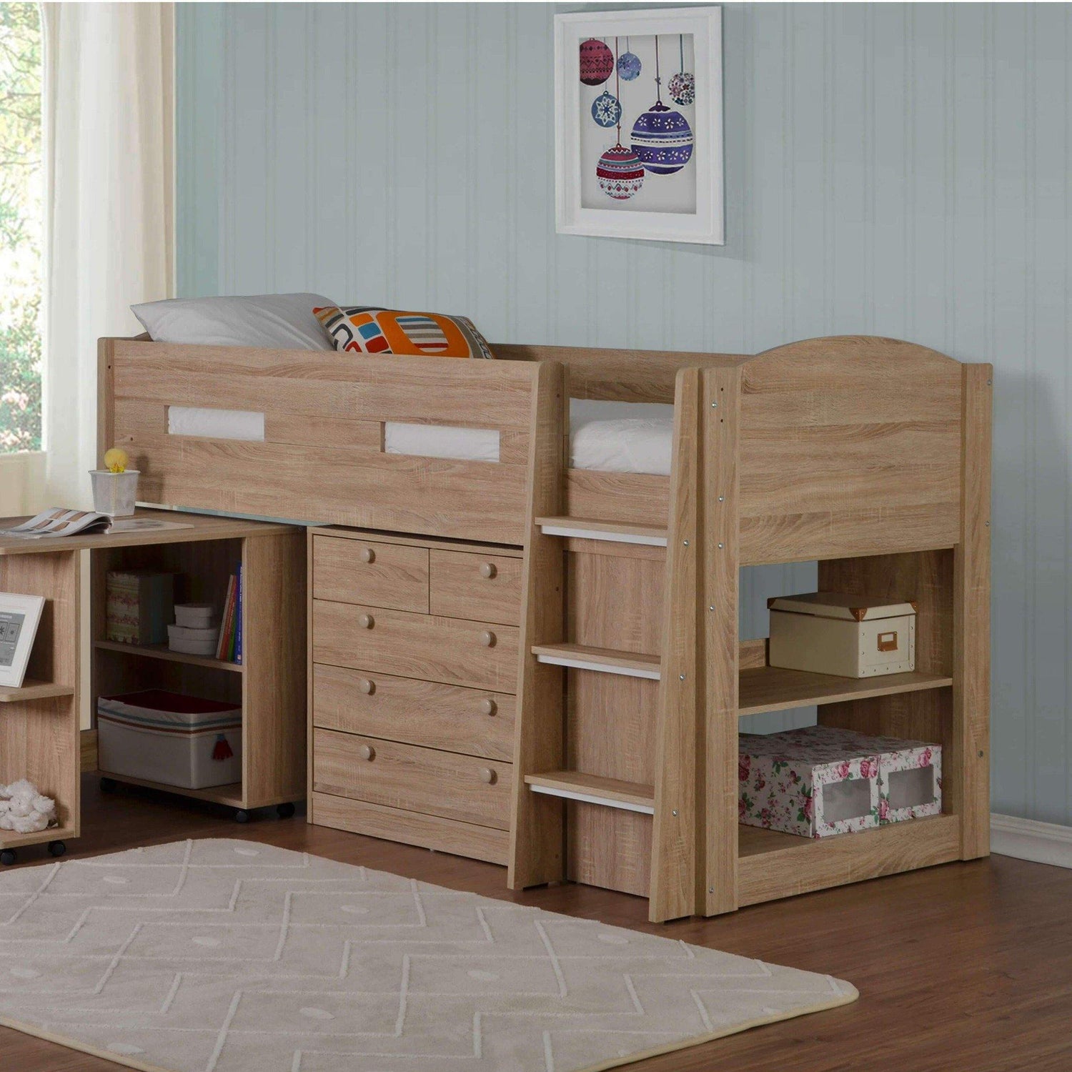 Frankie Mid Sleeper with Drawers & Desk - Millie & Jones