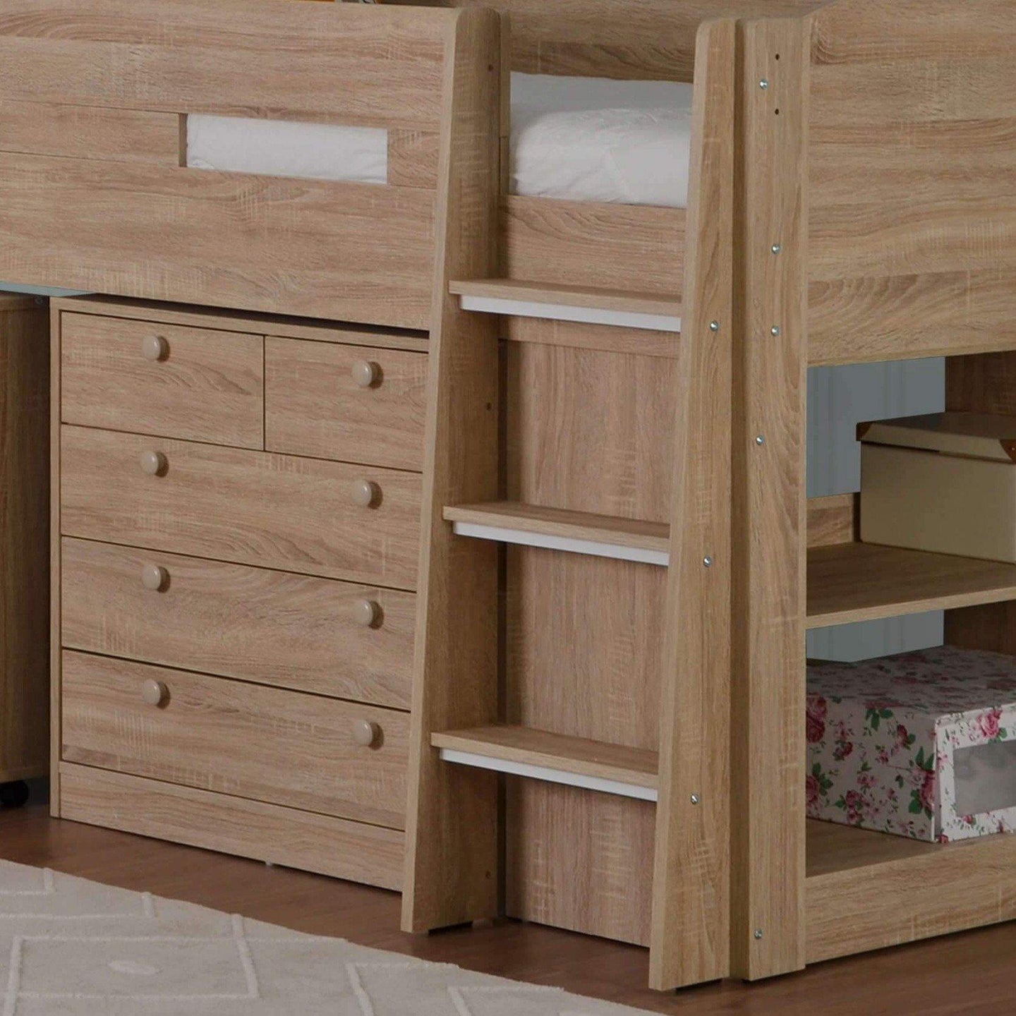 Flintshire Furniture - Frankie Mid Sleeper with Drawers & Desk - Millie & Jones