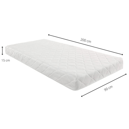 Foam Mattress, Firm for Single Bed (90cmx200cmx15cm) - Millie & Jones