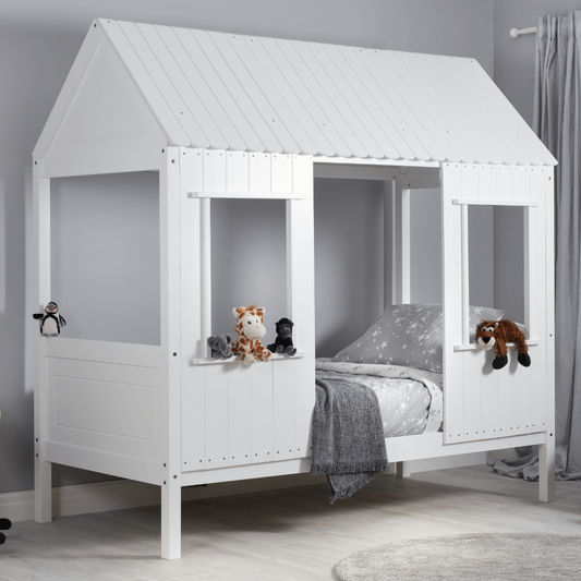 Treehouse Wooden White Toddler Bed - Millie & Jones