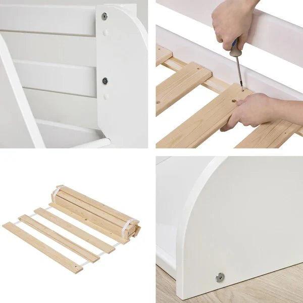 ECO Dream mid sleeper bed assembly details with slide and ladder options.