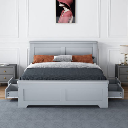 The Conway 4 Drawer Double Bed Frame - White or Grey