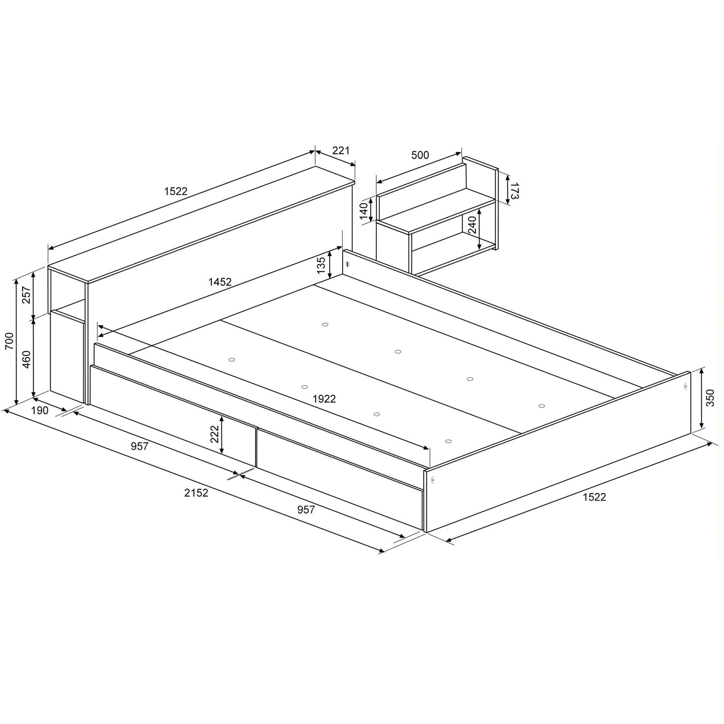 Jazz Double bed - With Colour Options - Millie & Jones