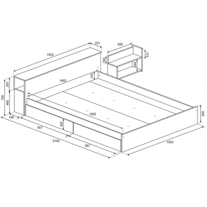 Jazz Double bed - With Colour Options - Millie & Jones